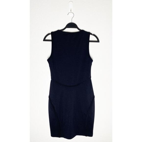 T Alexander Wong Women's Black Bodycon Sleeveless Knit Zip Up Front Mini Dress M - Picture 4 of 9